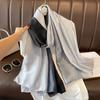 Gradient Silk Scarves Women Luxury Brand Hijab Scarf Foulard Femme Shawls Wraps Silk Bandana Head Scarf Hijab Beach Poncho