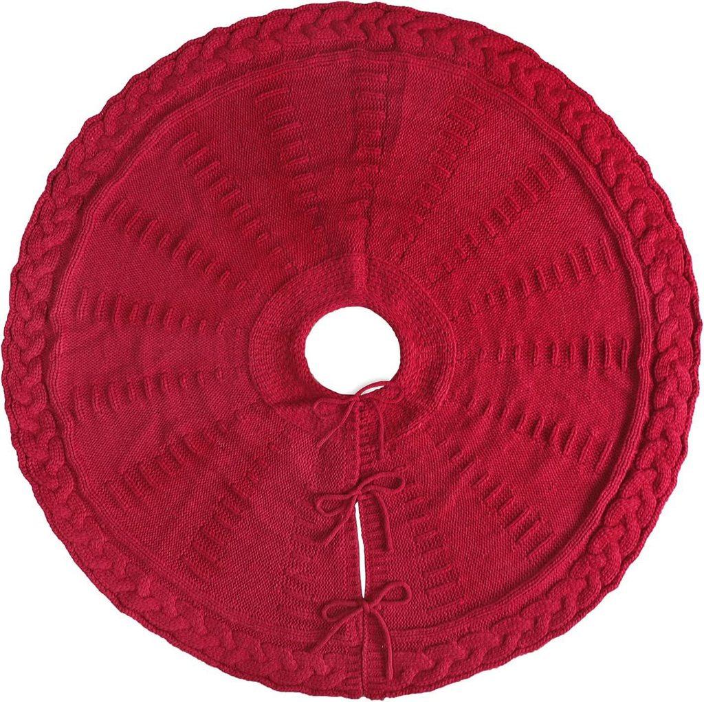 Christmas Tree Skirt Knitted Tree Skirt Cover With Decorative Embellishments For Holiday Parties And Gift Giving
