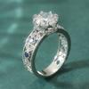 Classic Synthetic Zirconia Hollow Band Ring for Women Engagement Wedding Banquet Party Rings Elegant Jewelry