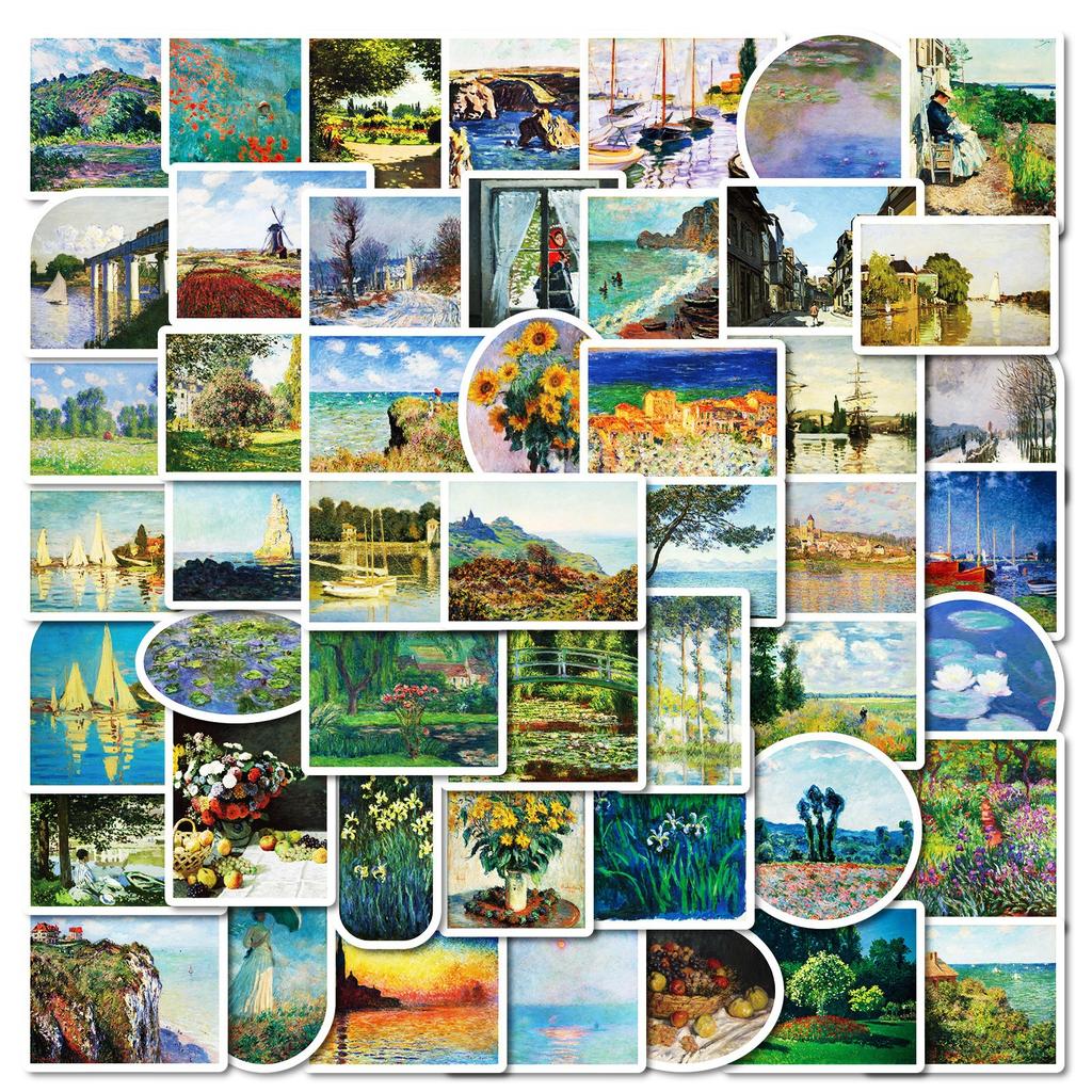 50 Romantisches Ölmalerei-Thema Graffiti-Sticker Künstlerische Atmosphäre Dekorative Sticker DIY Wasserbecher Kühlschrank