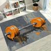 Fitnessstudio "OHNE SCHMERZ KEIN GEWINN" Langhantel Druckbereich Teppich Weicher Rutschfester Heim-Fitnessstudio-Teppich Retro Trainings-Dekor Teppich für Heim-Fitnessstudio Wohnzimmer