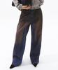PRENDA Oil Washing Wide Denim Pants Light Blue