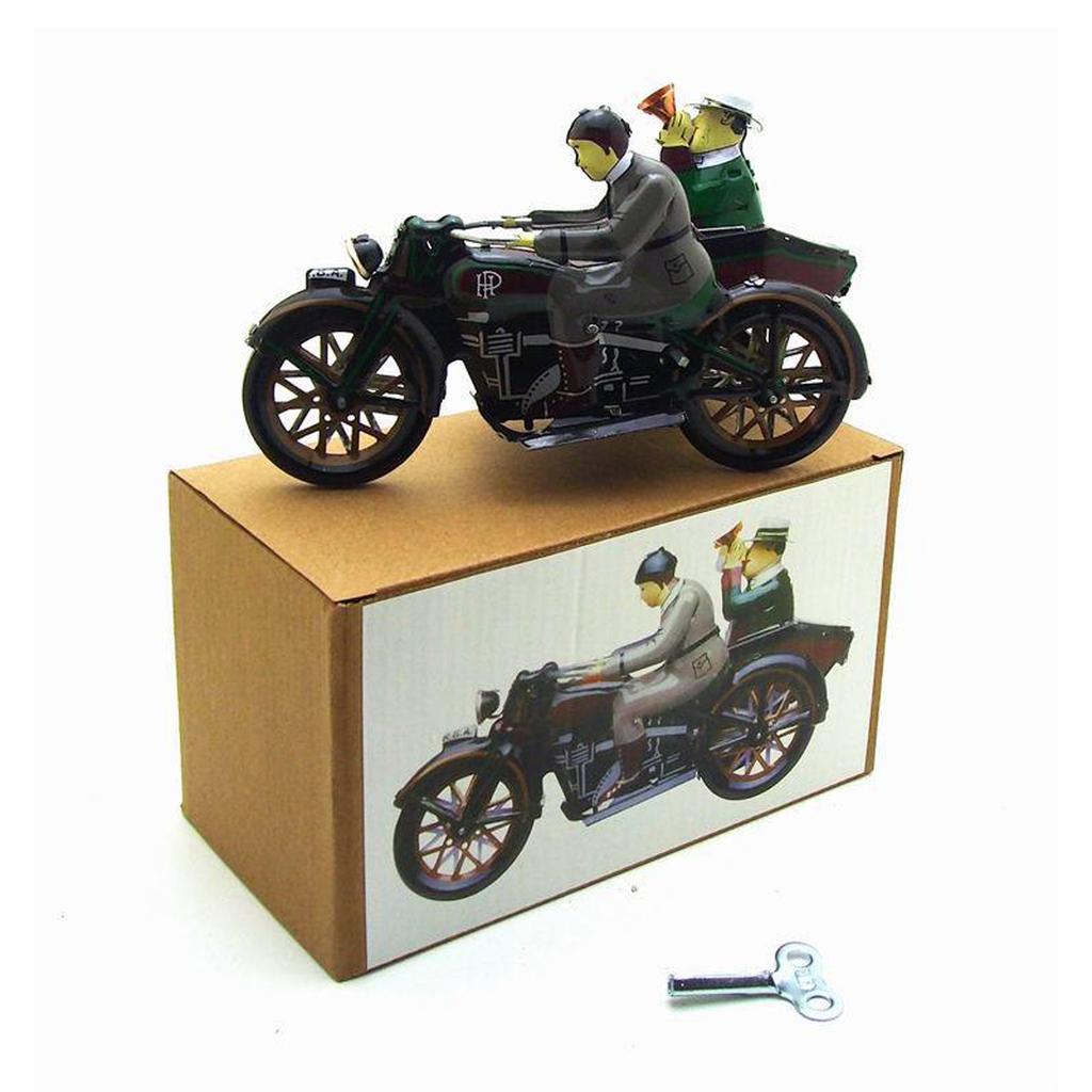 Vintage Men on Tin Tricycle Tin Toy Nostalgic Wind Up Collectible for Home or Coffee Shop Decoration
