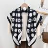 Scarf shawl women's camellia 91CM large square scarf imitation cashmere cotton and linen square scarf spring and autumn versatile scarf outside