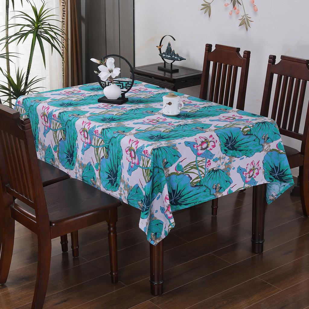 Față de masă din bumbac retro 180G cu imprimare digitală, pictură cu cerneală, decorare, față de masă, restaurant, hotel