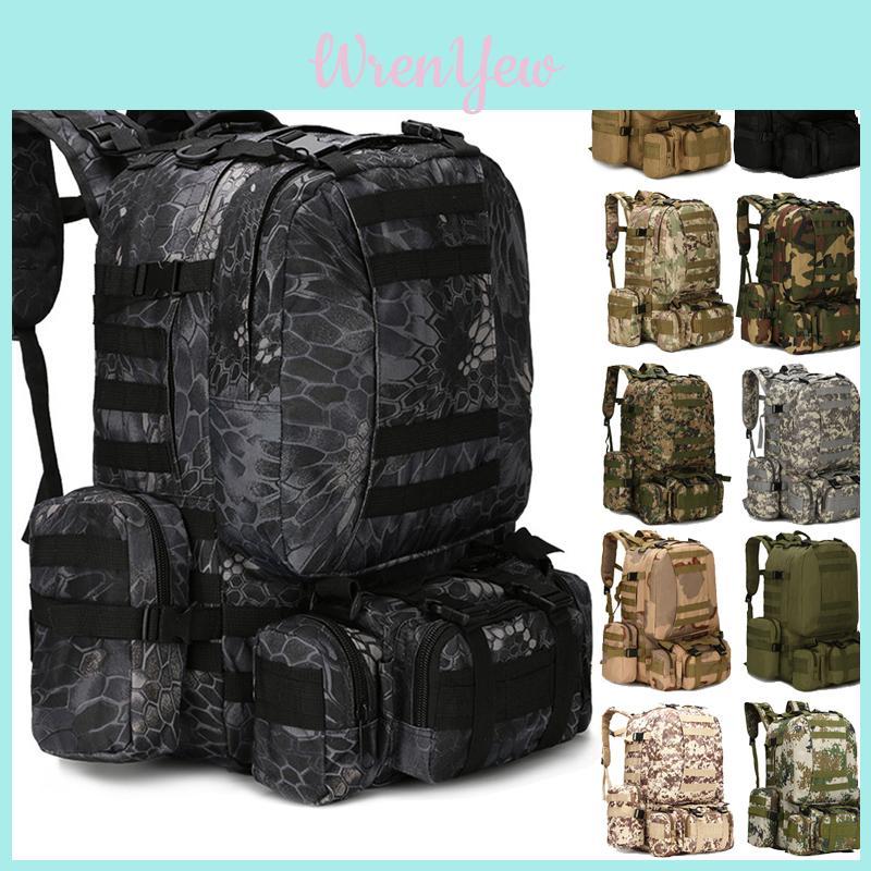 Large Capacity 65l Outdoor Military Tactical Sportbag With Multipockets And Breathable Padding Shoulder Straps