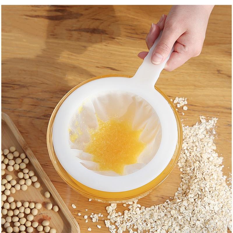 1Pcs Fine Mesh Food Strainer With Handle And Effective Residue Filtration For Homemade Soy Milk Juice Oat Milk Home Kitchen Use