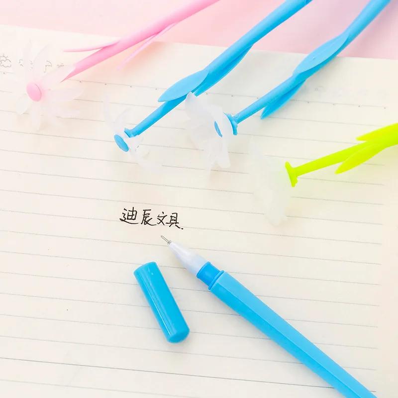 Creative Colorful Flower Neutral Pen Discolored By Light Gel Silicone Student Writing Signature Pen Children's Fun Pen