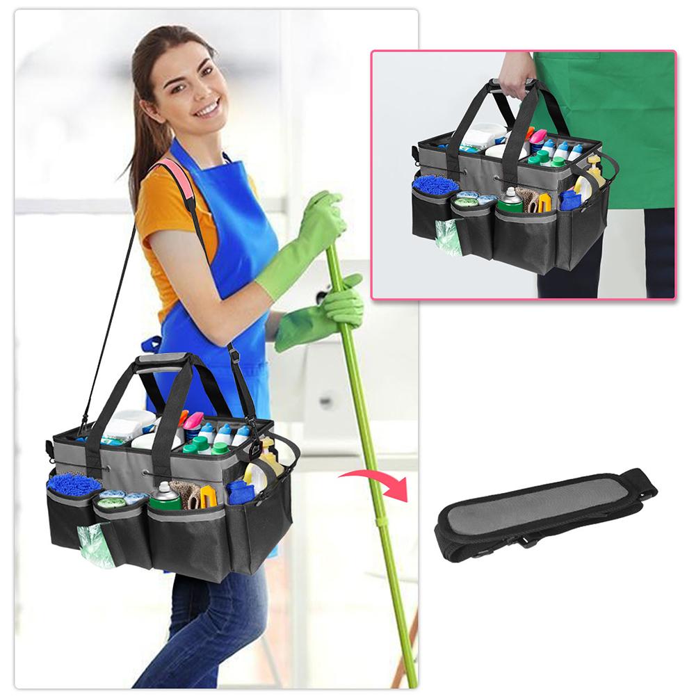 Extra-Large Cleaning Bag with Handle Cleaning Organizer Tote Bag Kitchen Cleaning Supplies Storage Bag for Cleaners Housekeepers