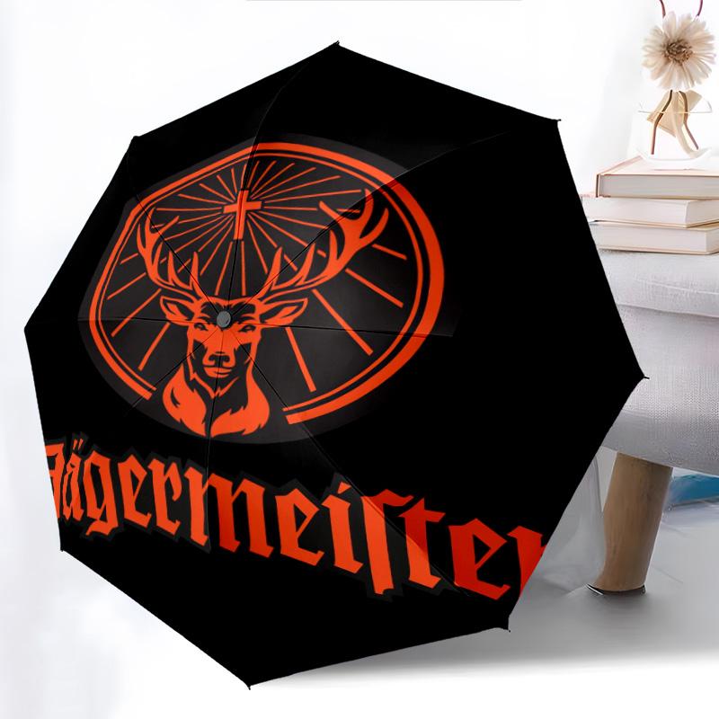 Royal Stag Emblem Folding Umbrella 8 Paraphenoid Bones Durable Travel Gift Printing