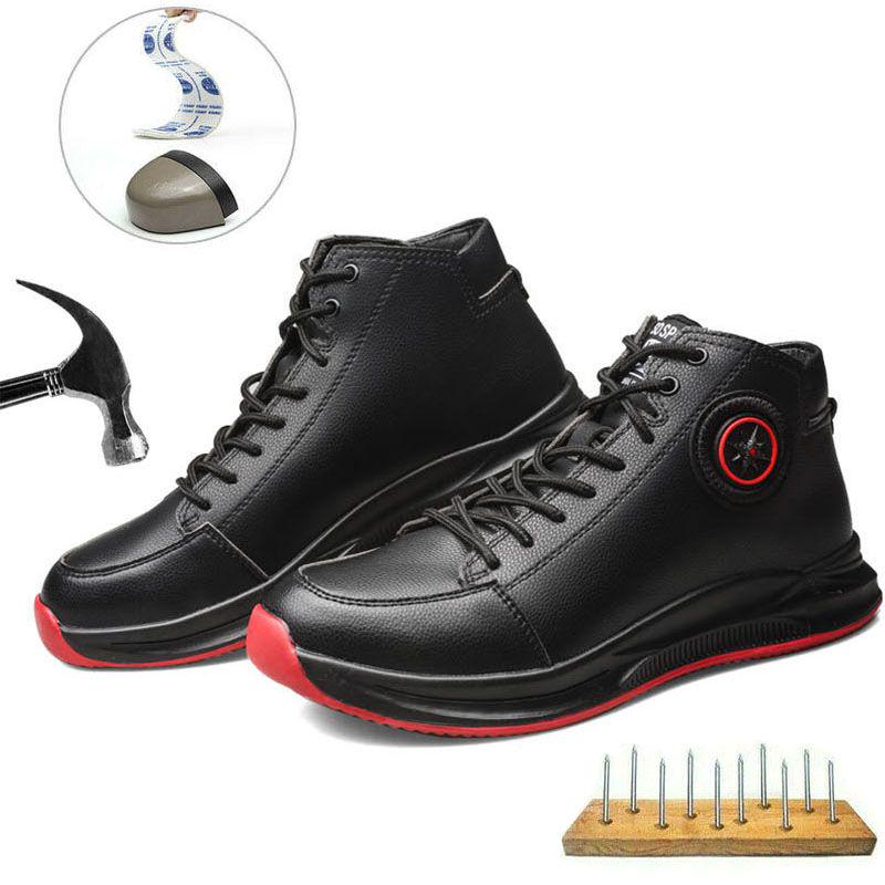 faux leather work boots