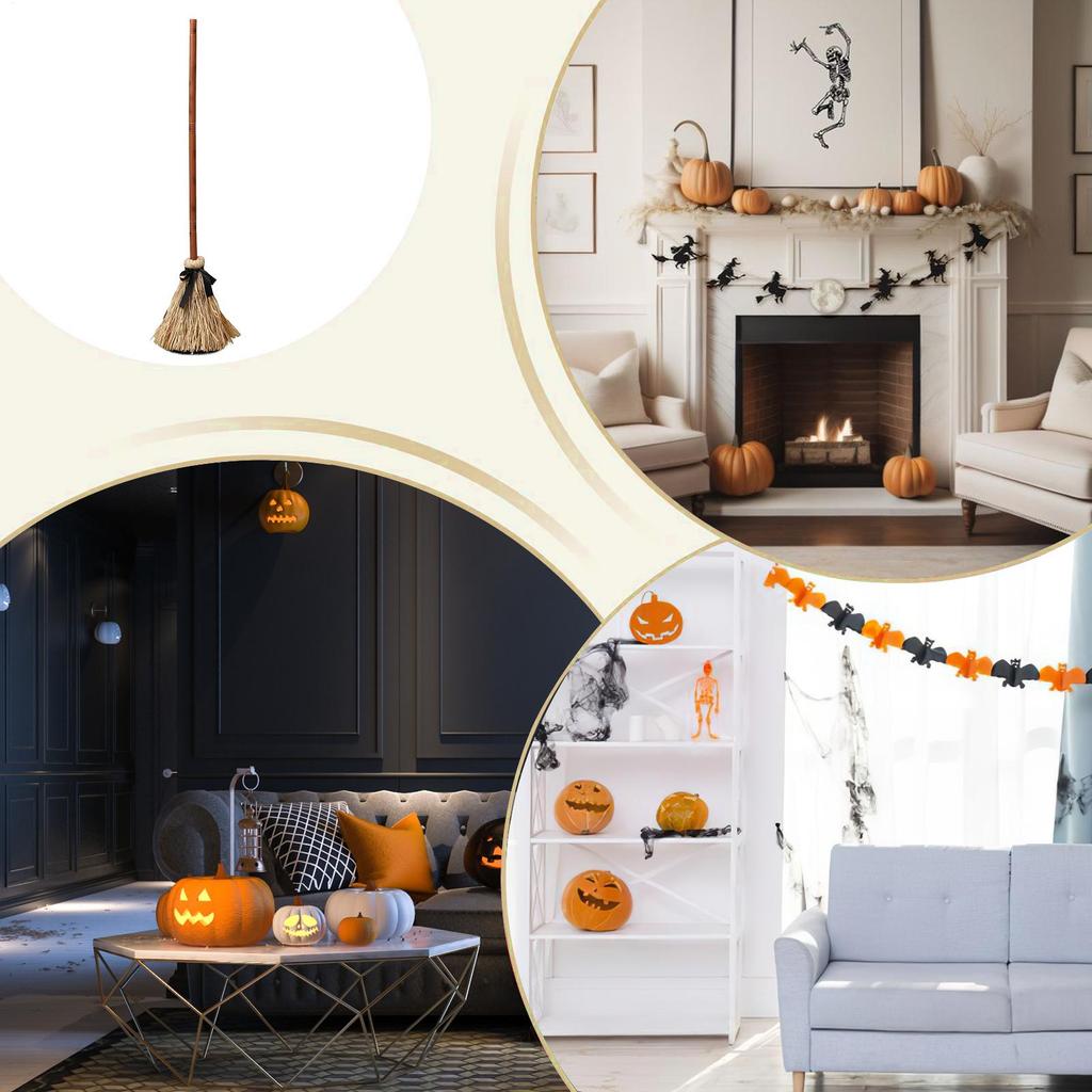 Witch Brooms Floating Broom 43.5 Inches Floating Witch Decorations With Spooky Sounds For Halloween Party Outdoor Porch