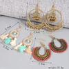 Indian Bridal Accessories South East Asia Alloy Vintage Handwoven Bells Tassel Three-piece Earrings Women