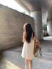 Women's V-Neck Sleeveless Summer Dress - Solid Color, Loose Fit, Short Skirt, Slimming, Fashionable & Elegant