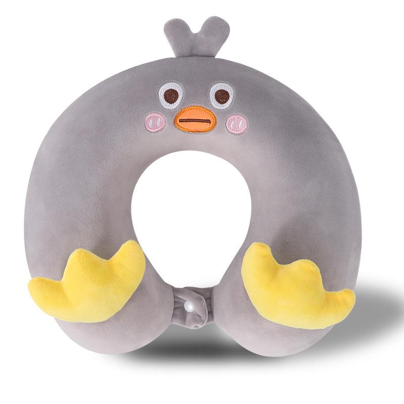 Cartoon U-Shaped Pillow Memory Foam Pillow Core Neck-Protecting Pillow for Airplane Car Travel Portable Office U-Shaped Pillow