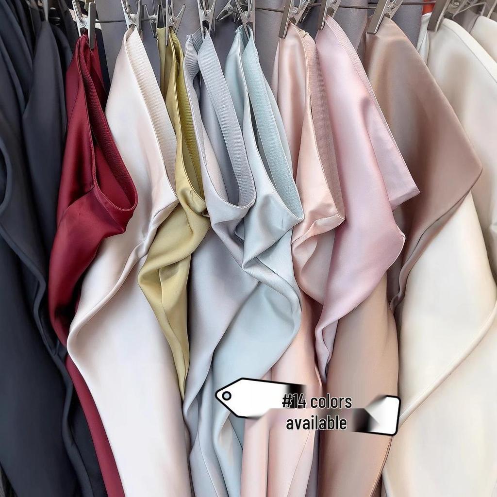 High-Waist Slim Satin Fishtail A-Line Skirt for Spring/Summer 2025