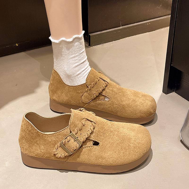 Birkenstock shoes women's 2025 new all-inclusive outer wear platform shoes bag head lazy one pedal outer wear soft-soled shoes single shoes