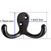 Coat Hooks Hardware, 10Pcs Wall Hooks Heavy Duty Hooks for Hanging Coats No Rust Double Robe Hook Wall Mounted for Key Towel Bags Cup Hat (Black)