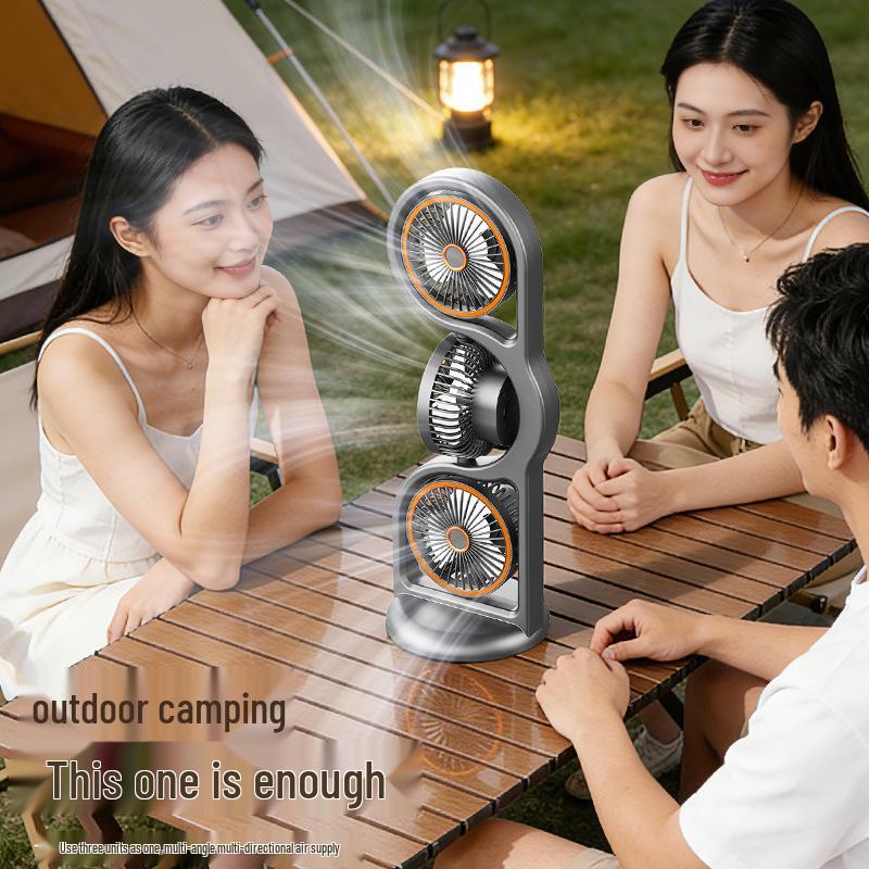Multifunctional Desktop Fan with Light – High Power Circulation for Outdoor and Office Use