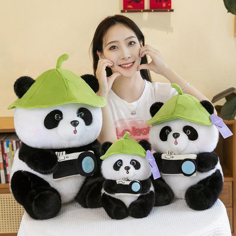 Cute Kawaii Panda Plush Toy Camera Style Stuffed Doll Baby Kids Birthday Gift Cute National Treasure Panda Park Gift for