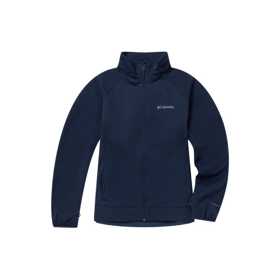 Columbia Solid Color Logo Long Sleeve Soft Shell Jacket Men Jackets Blue WE3213-464
