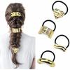 Holder Irregular Shape Metal Hair Cuff Golden Color Geometric Charms Ponytail Holder Silver Metal Elastic Scrunchies Women