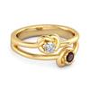 Granat Unendlichkeitsschleife Bypass-Ring - 925 Sterling Silber Gold Vermeil