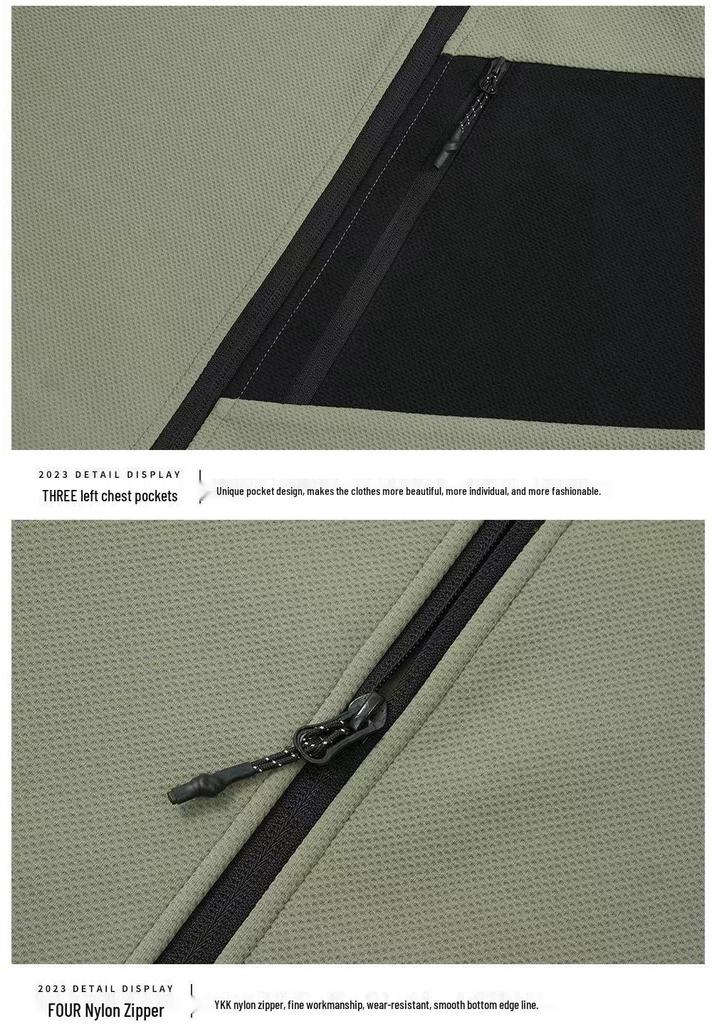 2024 Autumn/Winter Men's Long Zipper Sports Jacket - Stand Collar, Outdoor Fitness & Casual Running Wear