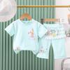 Girls Summer Cartoon Short Sleeve T Shirt And Shorts Set Sweet Cute Kids Casual Two Piece Outfit