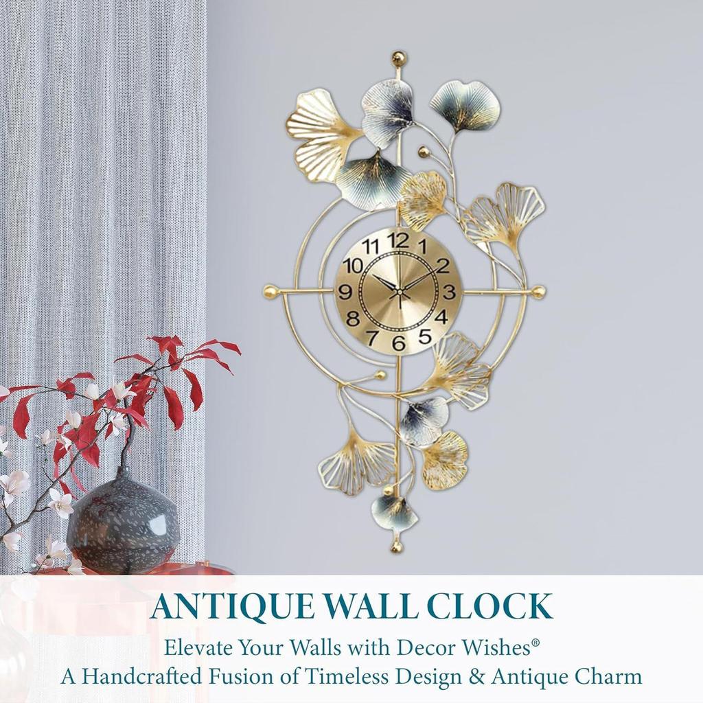 Metal Wall Clock for Living Room Designer Big Unique Clock for Wall Antique Handcrafted Wall Clock
