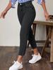 Taschen Mikroelastische Hosen Hohe Taille Einfarbige Damen Gerade Hosen Mode High Street Täglich Vielseitig Frühling Jeans