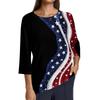 Women's Fashion Casual Round Neck 3/4 Sleeve Loose T-Shirt Ladies Top