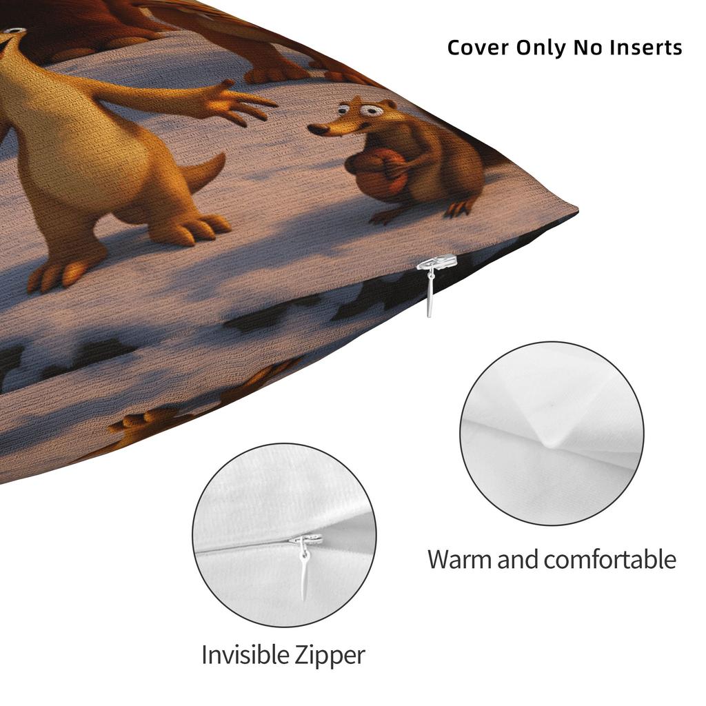 Ice A-AgeSED Pillow Cover  Kawaii Pillow Case For Sofa Couch Bed Living Room Graphic Pillowcases Gift
