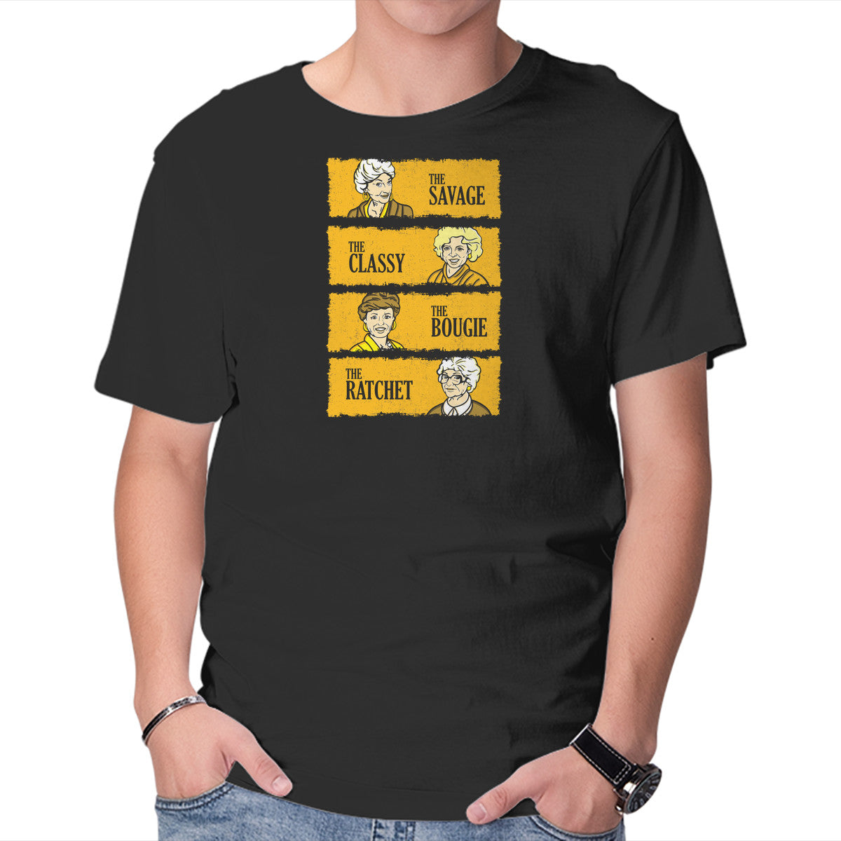 Unisex Crew Neck T-Shirt Golden Savages Graphic Short Sleeve Casual Tee XS
