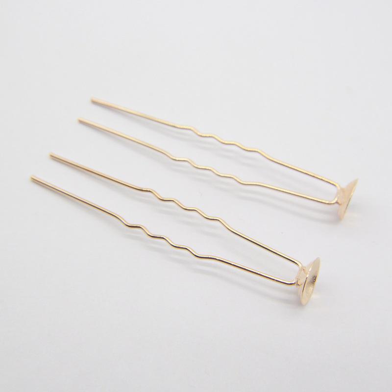 Gold U-Shaped Hairpin Bridal Headpiece, Korean Style, 6cm Hair Styling Tool and Accessory