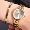 Ladies Watch Women's Fashion Narrow Strap Gold Steel Strap Quartz Watch Women's Student Fashion