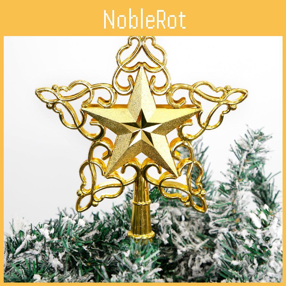 Silver 22cm Impressive Star Tree Topper Creative Hollow Plastic Christmas Decor Item