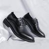 Leather Shoes Men'S Trend Spring And Autumn Business Dress Casual British Pointed Leather Groom Wedding Shoes 66780-R