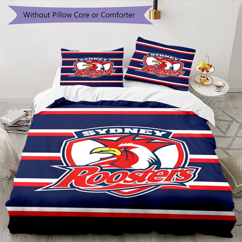 3pcs Football Team (23) Design Cover Set - HD Printed Bedding with 1 Cover and 2 Pillowcases - Perfect for Home and Dorm Decor