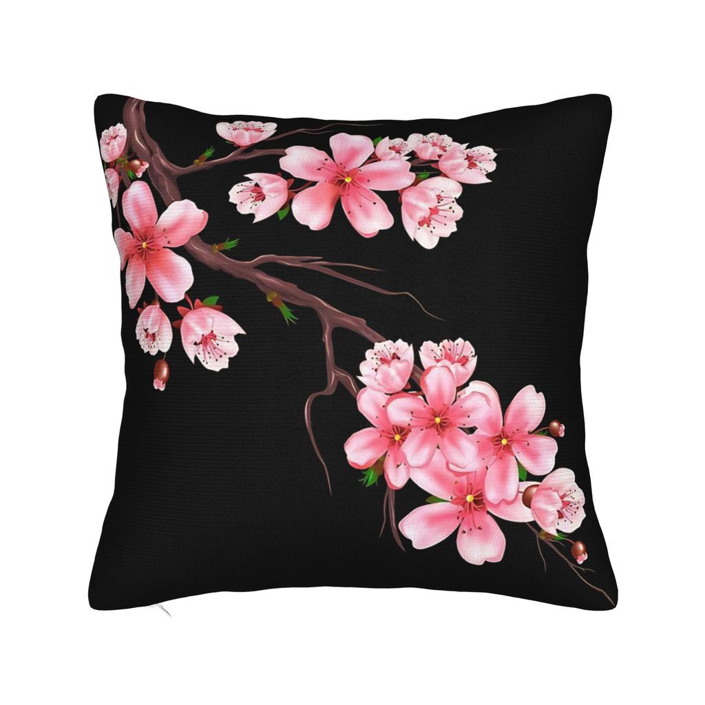 Pillow Cover Pink Cherry Blossom Watercolor Morden Pillow Case For Office Car Home Decor Pillowcases