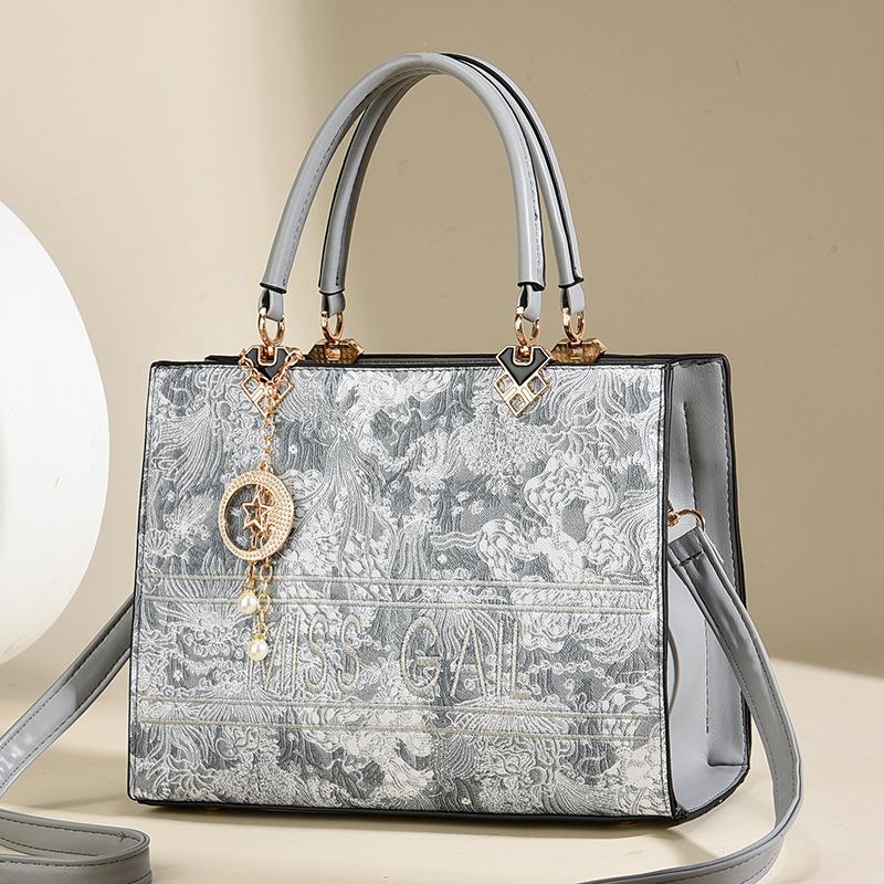 

Дизайнерская женская сумка через плечо, большая вместимость, женская сумка, текстурированная кожаная сумка через плечо с тисненым узором, женская сумка-тоут