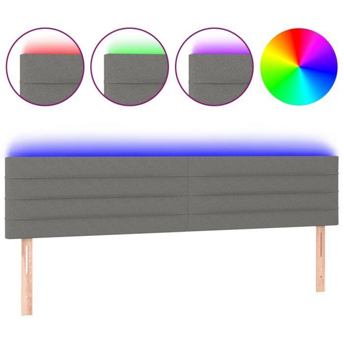 VidaXL LED Headboard Bedroom Furniture Double Bed Accessory Head of Bed Frame Interior Dark Grey 3121759