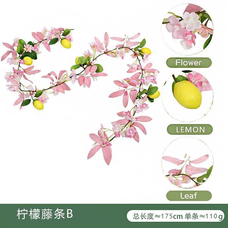 

Simulation Spring Vine Cherry Blossom Vine Home Decoration Vine Lemon Fruit Simulation Plant Decoration Simulation Vine