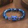 Cat Head Beads Luminous Bracelet Boho Ethnic Elastic Glow In Dark Couple Hand Jewelry For Women Men