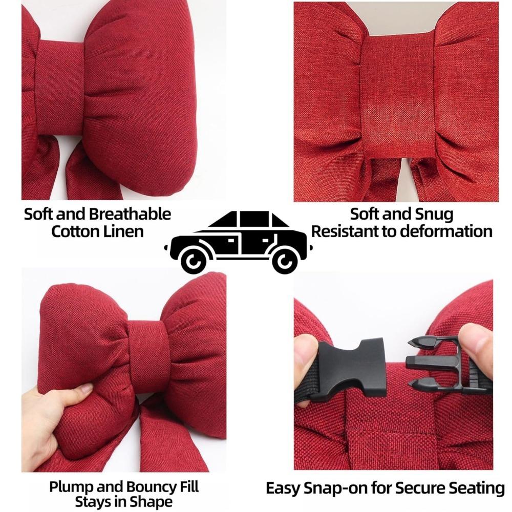 Car Neck Pillow Cute Interior Pink Bowknot Head Pillow Universal  Anti-fatigue Car Headrest Neck Cushion Pillows Car Accessories