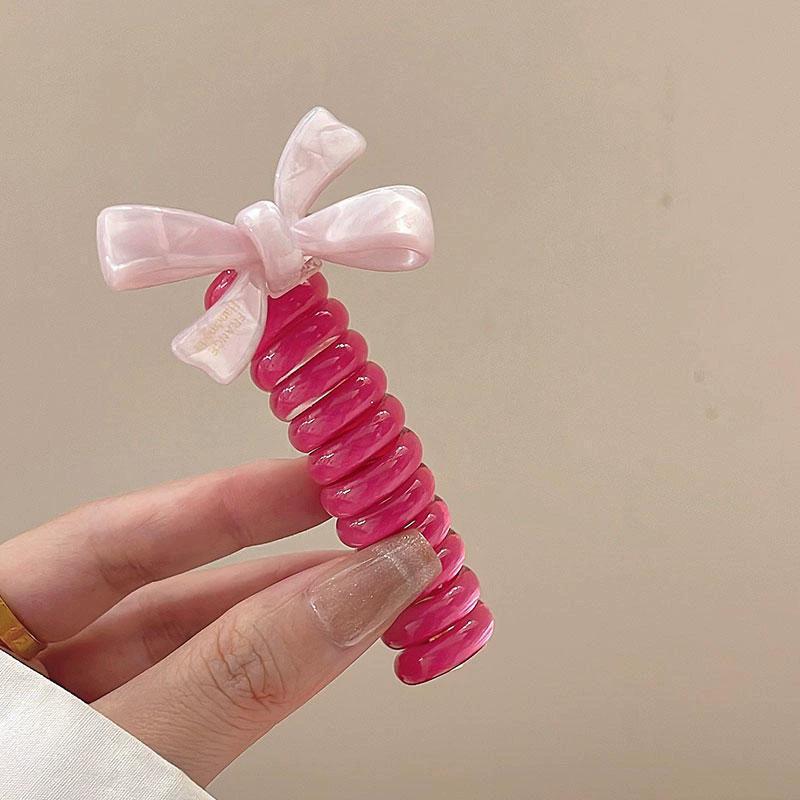 Elastische Telefondraht-Haargummis für Damen und Mädchen, einfarbige Haarbänder, Spiralspule, Gummiband, Pferdeschwanz, Kopfseil, Haar-Accessoires