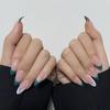 Emerald Almond Shape French Nude Manicure Wearable Nails