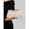 New Dinner Bag Pleated Banquet Evening Clutch Bag Women's Evening Wear One Shoulder Oblique Span Pleated Dress Women's Bag