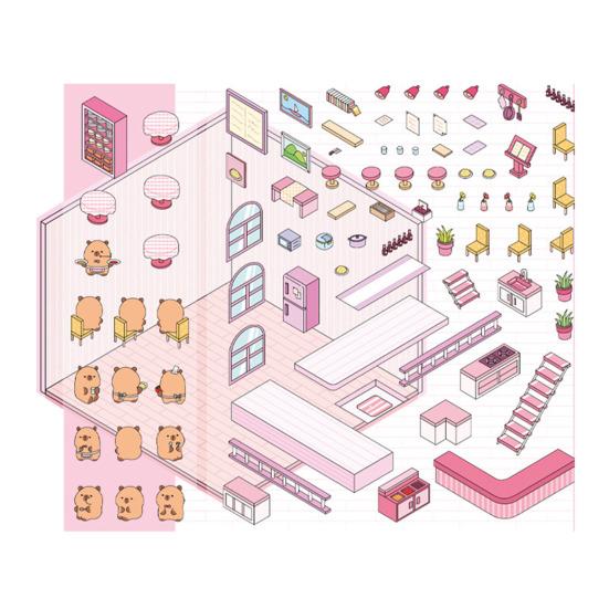 

1/8 шт DIY 3D наклейки для дома телефон/ноутбук мультфильм миниатюрные сцены наклейки десерт магазин E