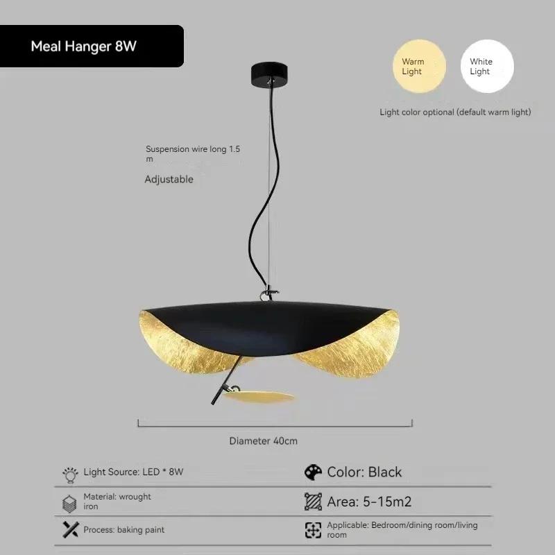 

Modern Curved Chandeliers Living Room Restaurant French Hat Art Design Indoor Pendant Lights Home Decoration Eye Protection LED cool white
